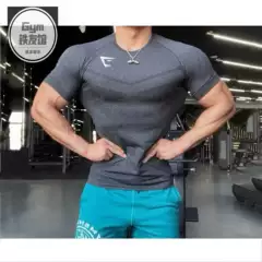 Gymshark Seamless Phantom 5 Series Short Sleeve Men's American Style Sports Fitness Quick-Drying Breathable High-Elastic Tight-Fitting Half-Sleeve