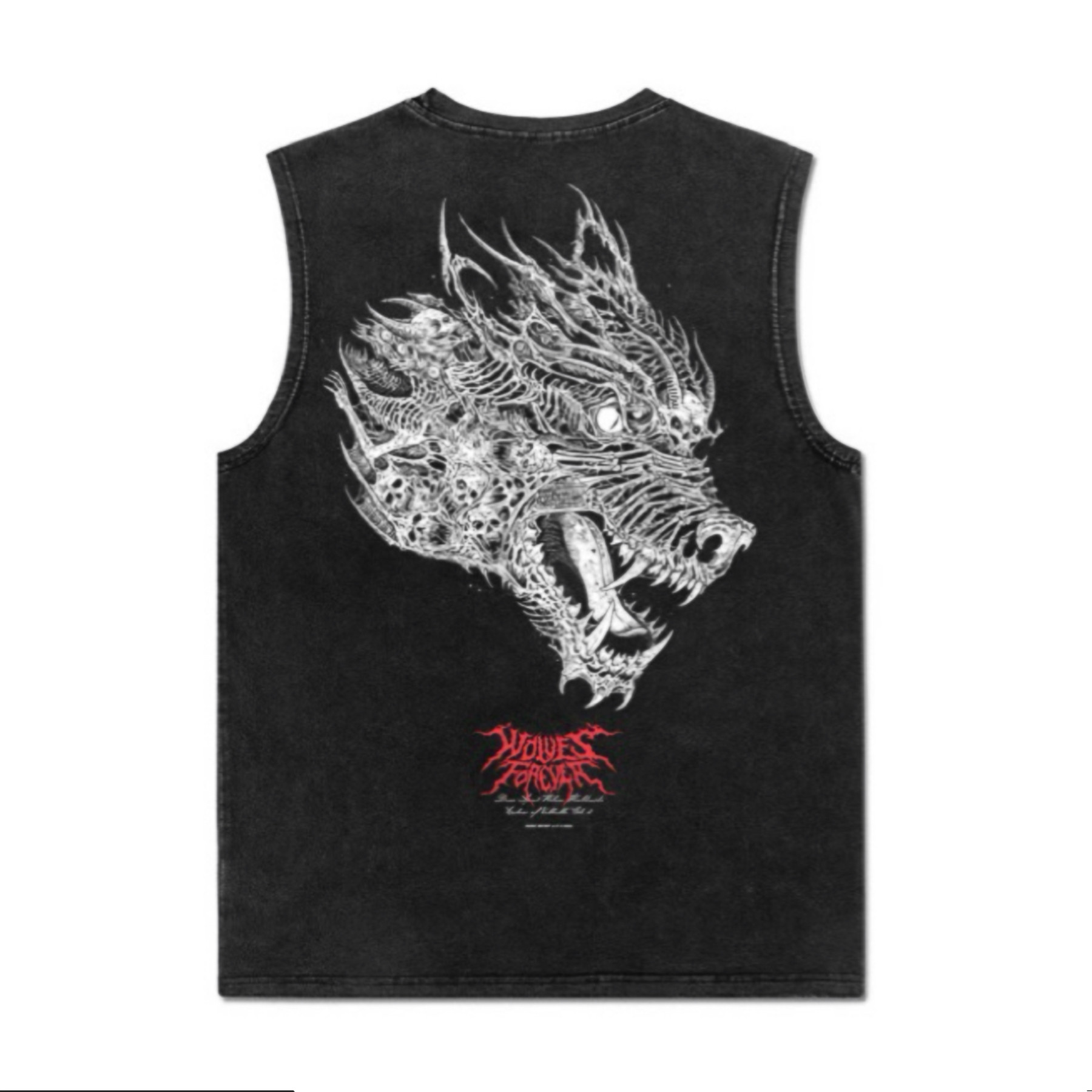 美式DARCSPORT狼头水洗运动坎肩