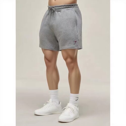 现货GYMSHARK Power wordmark棉质透气男士运动健身休闲四分短裤