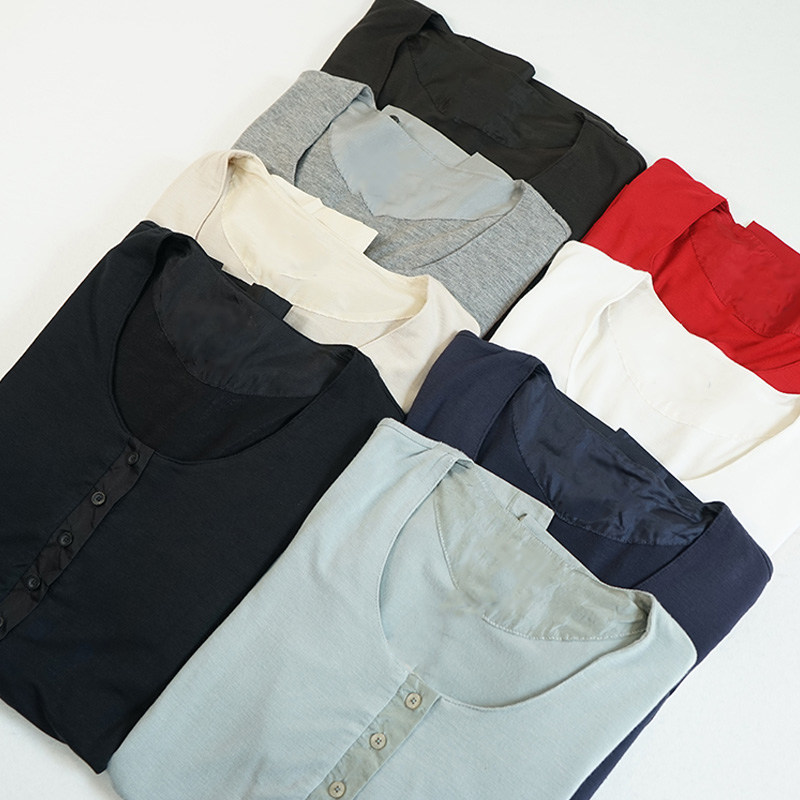 高货女士圆领修身t恤长袖显瘦打底衫春秋季大码女装8649