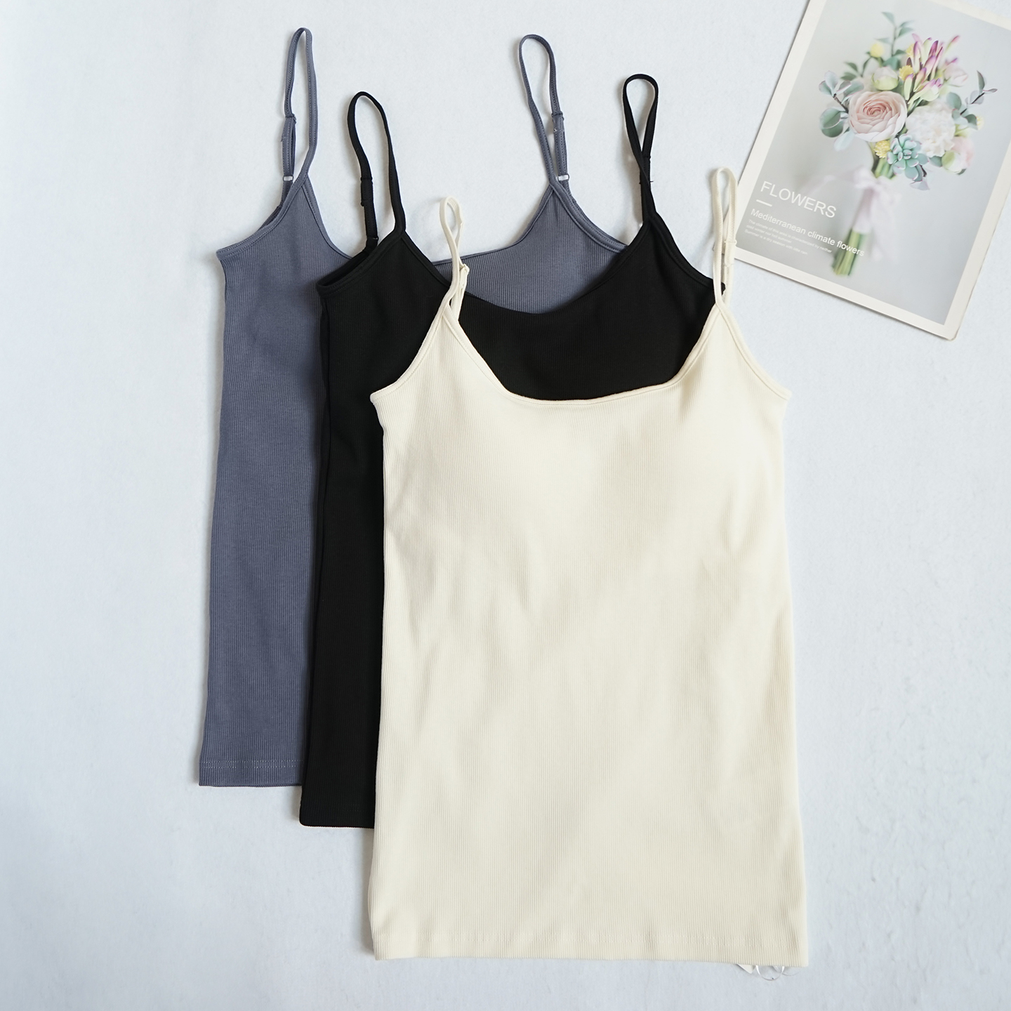 纯棉均码外穿女士吊带背心文胸