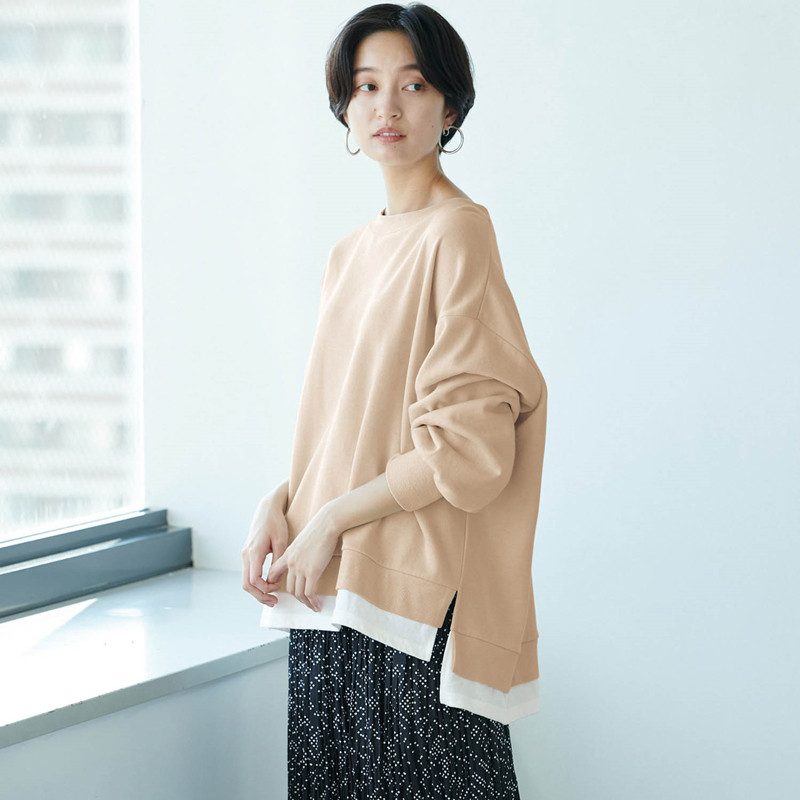 人气日系千家宽松套头卫衣圆领拼接长袖绒衣女士纯色中长款T061,女装/女士精品,卫衣/绒衫,淘宝优惠券,粉丝福利购,淘宝优惠卷