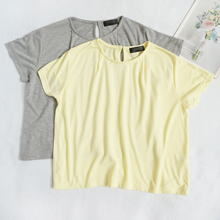 日系小瑕疵女士夏季 显瘦宽松般圆领短袖 T恤纯色百搭小衫 T552 款