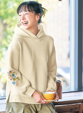 2025秋冬季新款长袖卫衣帽衫刺绣套头日系千家女士外套上衣S87