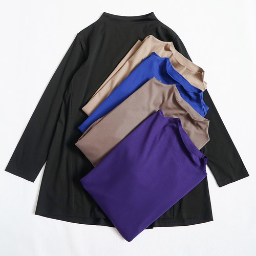 日系纯棉丝光棉女士上衣大码长袖