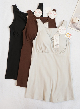 日系文胸背心女士纯棉大胸内衣一体自带胸罩产前产后脯乳期N191