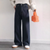 瑕疵纯棉女士牛仔裤高腰宽直筒裤长裤全棉女裤春秋大码裤子K239