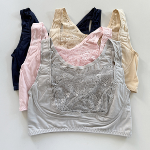 日系女士套头抹胸蕾丝文胸无钢圈内衣内搭背心薄罩杯大码 N198 女装