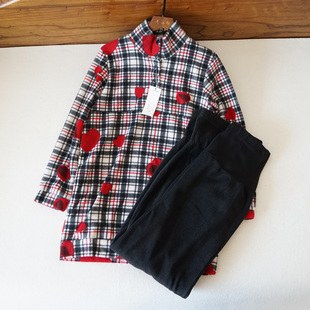 M码捡漏女士秋冬季加绒轻便保暖长袖睡衣套装护肚睡裤家居服Z02