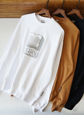 高货潮牌纯棉圆领长袖T恤卫衣男女同款宽松上衣T082