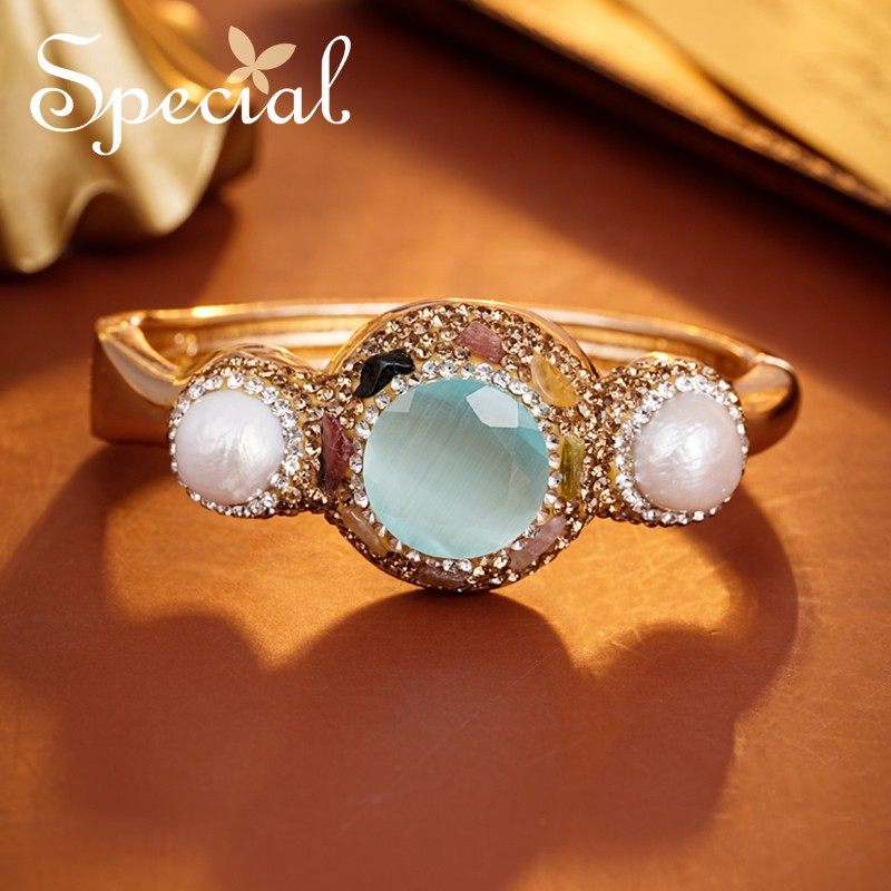 SPECIAL欧美个性轻奢女款珍珠手镯时尚气质小众设计2026年新礼物