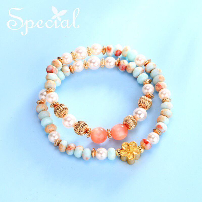 SPECIAL欧美风轻奢森系多色寿山石叠戴弹力手链手串女2026年新款