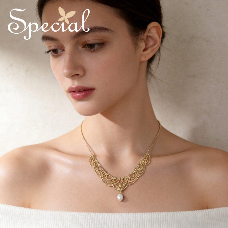 SPECIAL欧美轻奢时尚复古淡水珍珠项链锁骨链配饰女2026新款礼物