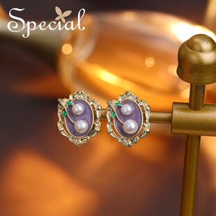SPECIAL淡水珍珠复古小众设计轻奢小众潮流耳扣耳钉女耳环2026新