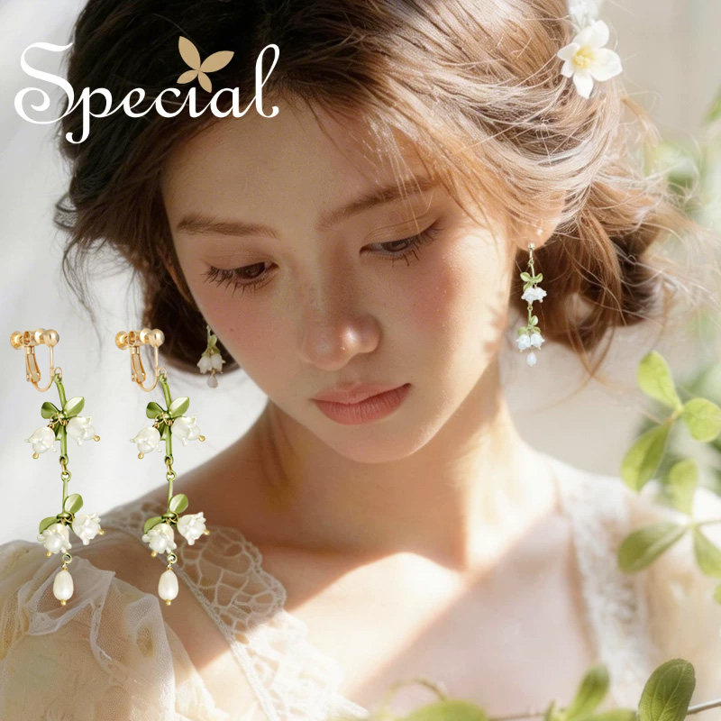 SPECIAL淡水珍珠耳夹女无耳洞小众设计感耳饰气质流苏扫肩新礼物 - 实物图