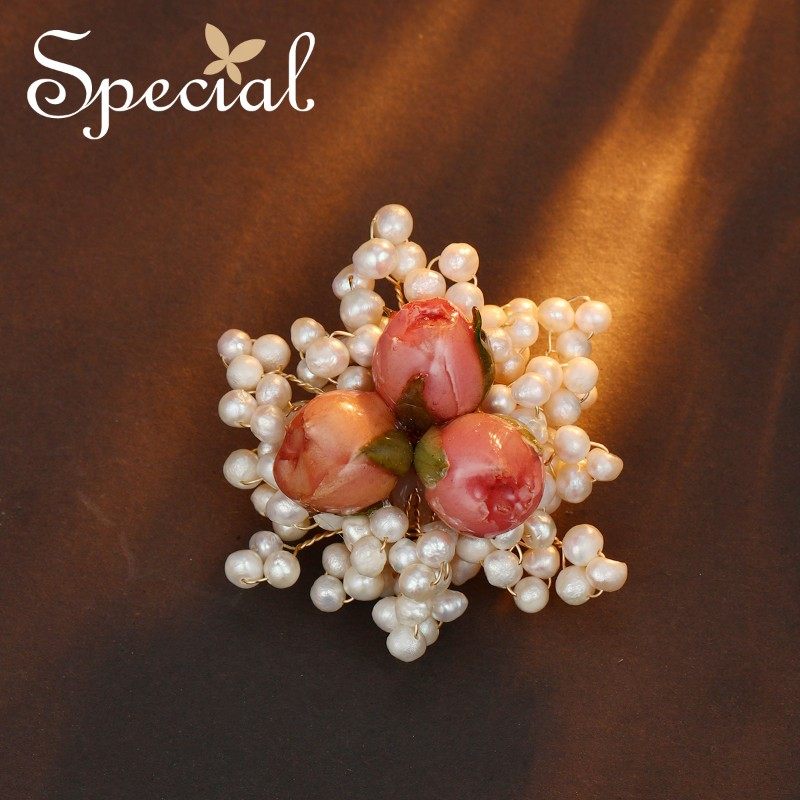 SPECIAL淡水珍珠玫瑰花胸轻奢设计森系胸饰胸花胸针女2026年新款,饰品/流行首饰/时尚饰品新,胸针,淘宝优惠券,粉丝福利购,淘宝优惠卷