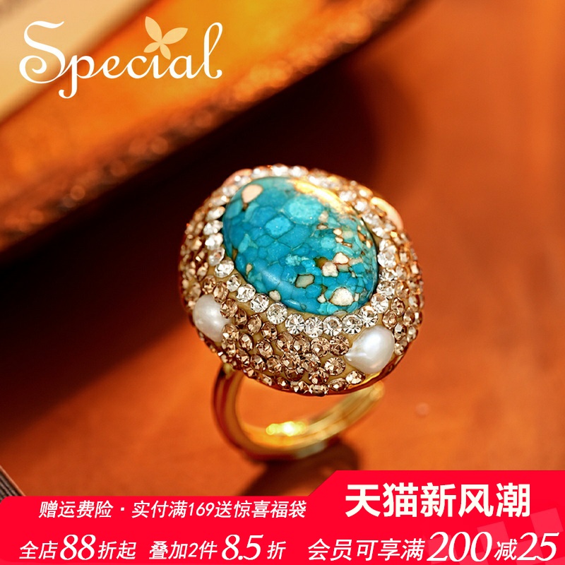 SPECIAL淡水珍珠轻奢小众设计个性开口可调节戒指指环女2025礼物