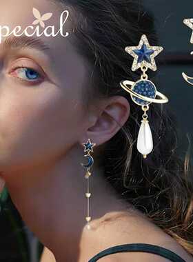 SPECIAL小众长款不对称耳环耳钉流苏扫肩气质无耳洞耳夹女新礼物