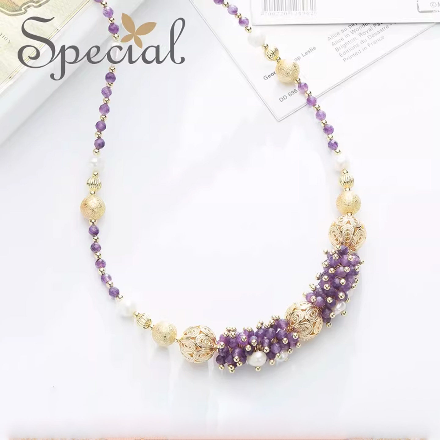 SPECIAL淡水珍珠紫水晶复古轻奢设计感小众项链颈链女2026年新款