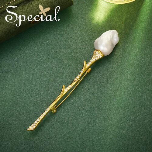 special欧美淡水珍珠铜女胸针