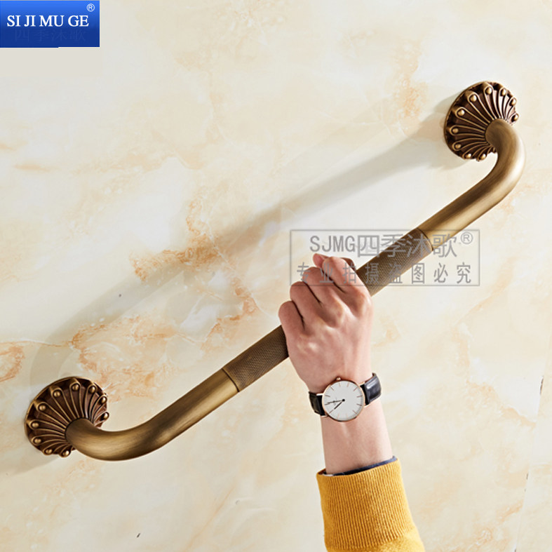 铜浴室扶手欧式卫生间浴缸扶手仿古毛巾架卫浴五金挂件纯铜雕花