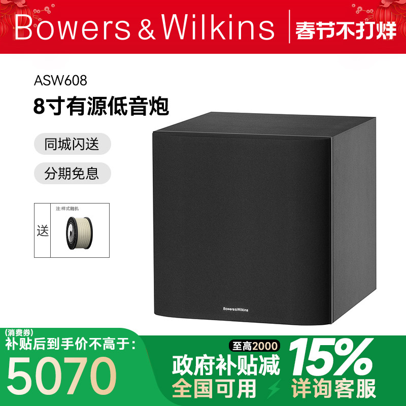 B＆W宝华韦健 ASW608 低音炮重低音家庭影院 家用8寸有源音响超重