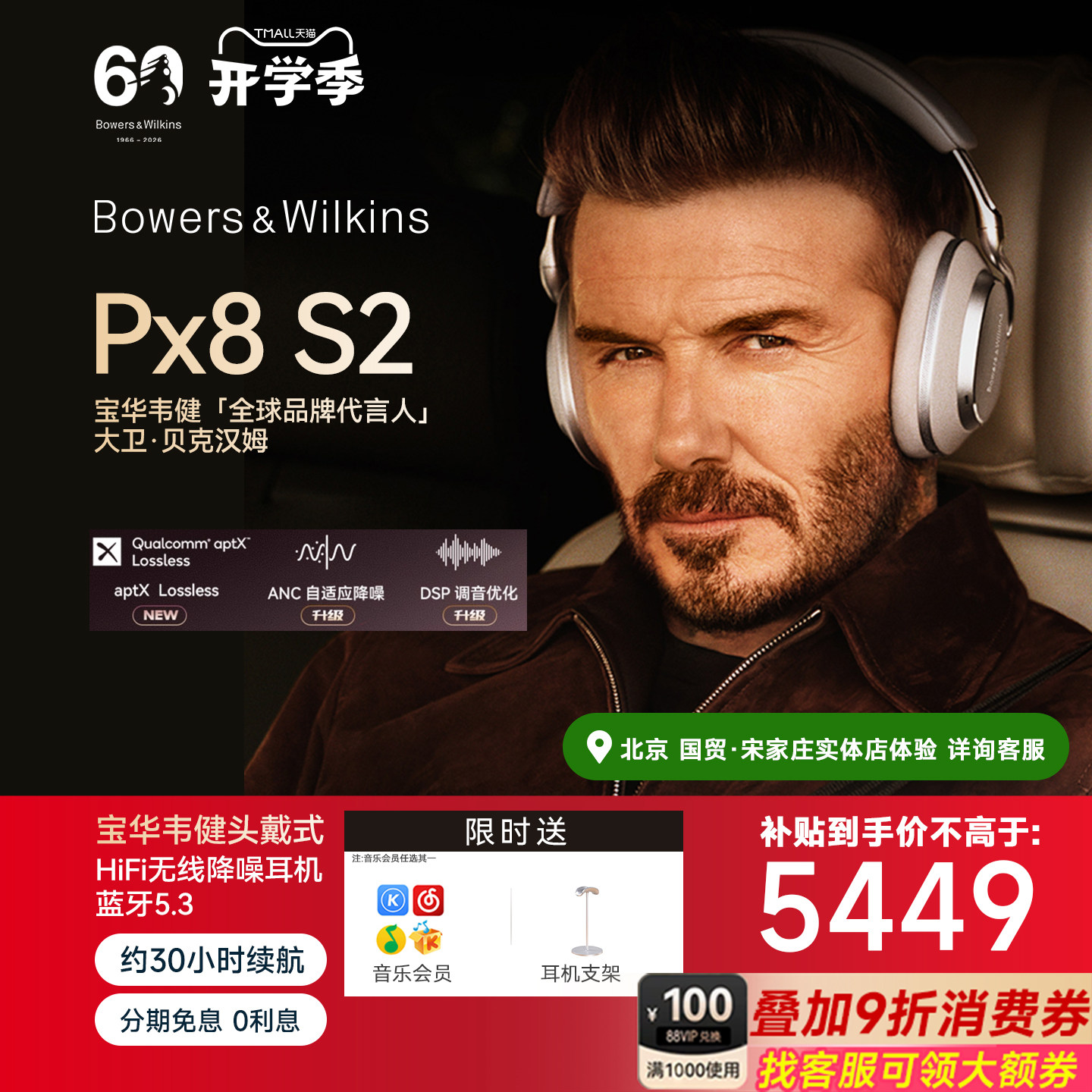 B&W宝华韦健px8S2无线降噪耳机