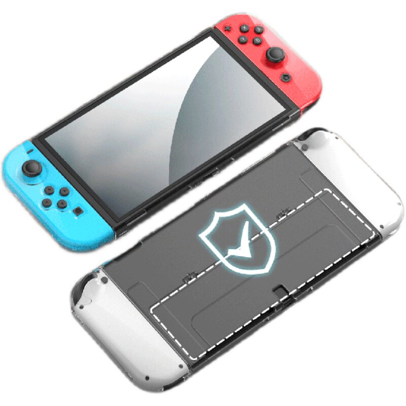 NINTENDO SWITCH OLED PROTECTION SET HOST HARD PC TRANSPARENT SHELL + HANDLE SPLIT SILICONE SLEEVE NS ACCESSORIES
