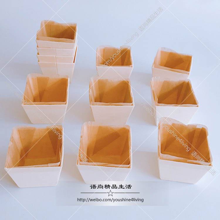 正方形小号木盒模具油纸磅蛋糕图片