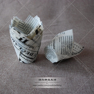 烘焙纸托出口中号报纸字母底50个面包马芬Muffin蛋糕纸杯人气推荐