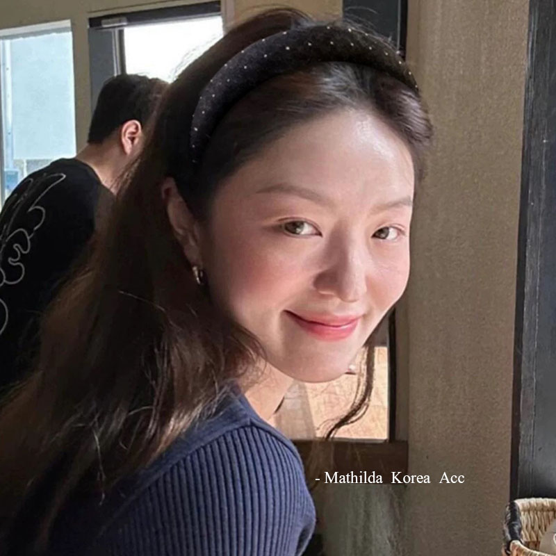 韩系黑色细闪高颅顶发箍女