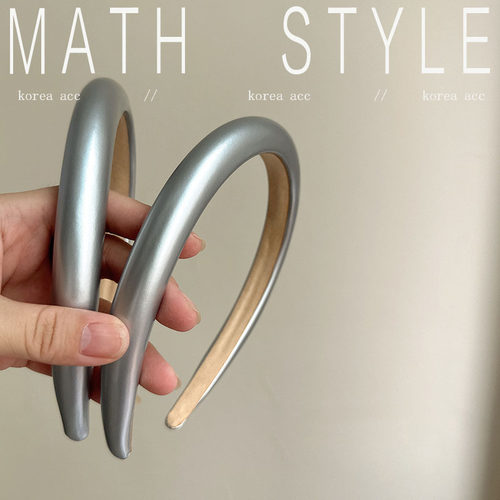 高质感银色PU皮质海绵发箍