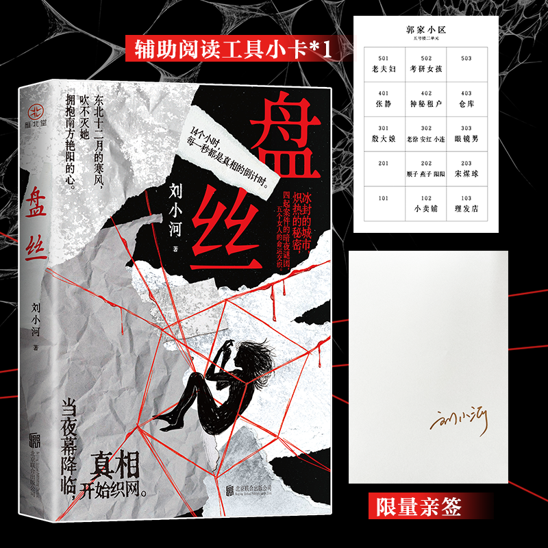 正版限量亲签   盘丝  刘小河  冰封的城市，炽热的秘密， 四起案件的暗夜谜团，五个女人的命运交织侦探推理小说实体书