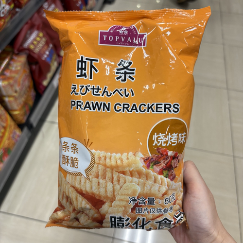 TOPVALU 特慧优虾条80克休闲零食烧烤味