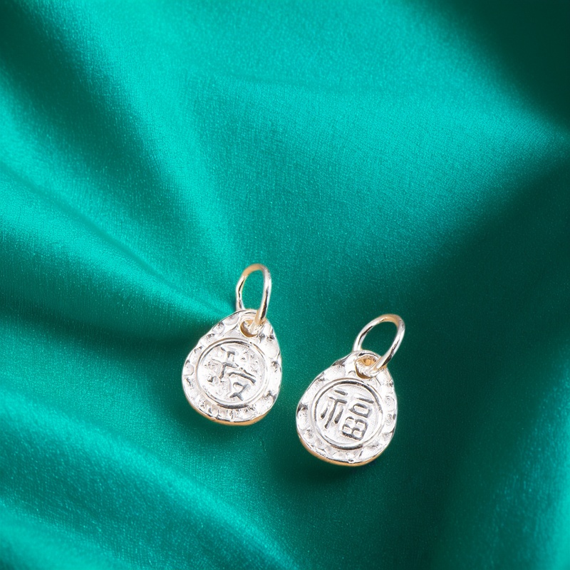 纯银平安福吉祥祝福送礼小吊坠