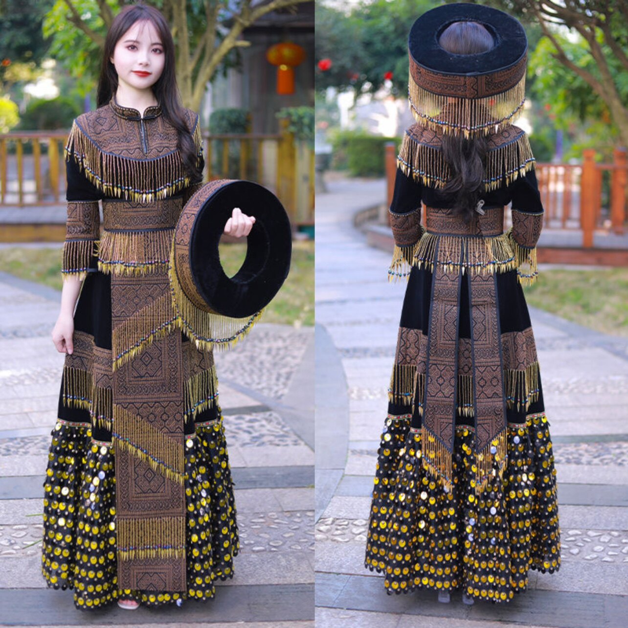 苗族服装女云南贵州文山少数民族苗族的衣服