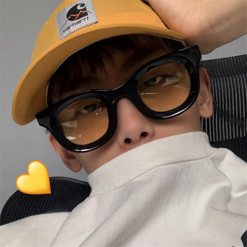 杨文昊同款墨镜ins黄色嘻哈欧美朋克高级感男网红库兹马太阳镜女