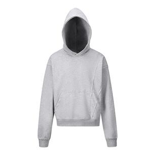 YSFM卫衣黑灰两色boxy纯色刺绣450g重磅卫衣纯棉cleanfit
