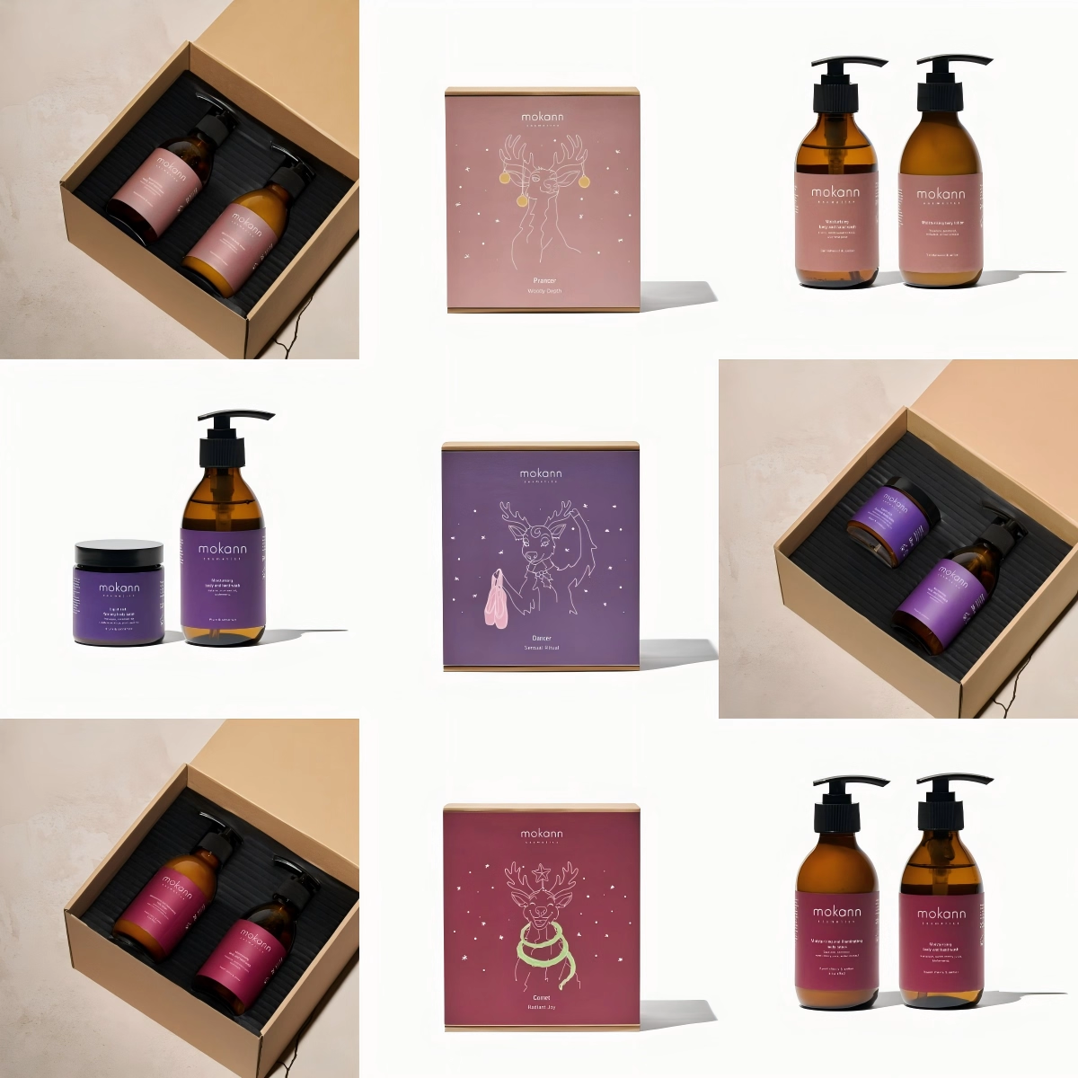 mokann身体护理套装礼物檀香琥珀