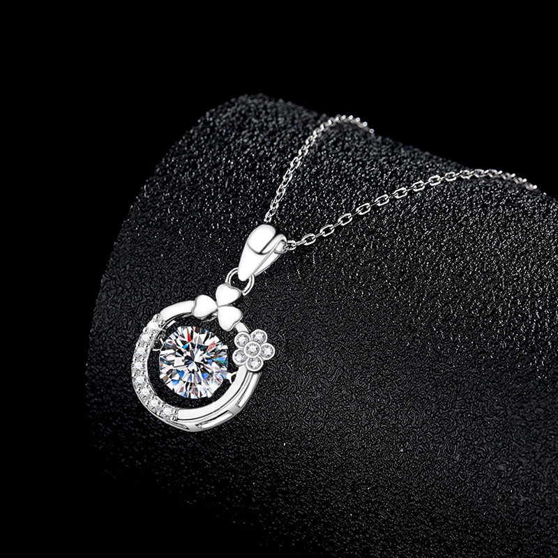 S925纯银项链女莫桑石吊坠灵动吊坠1克拉莫桑石项链高级感礼物,饰品/流行首饰/时尚饰品新,项链,淘宝优惠券,粉丝福利购,淘宝优惠卷