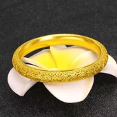 沙金店同款 沙金手镯古法传承满天星镂空花丝镯子黄铜镀金手环手镯