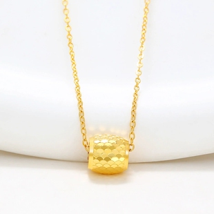 正品越南沙金鱼鳞小蛮腰项链女小众设计感锁骨链18K金不掉色颈链