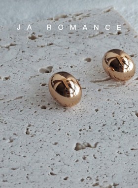 JaR 小众设计简约法式小金豆耳钉女纯银日常百搭极简风金银色耳钉