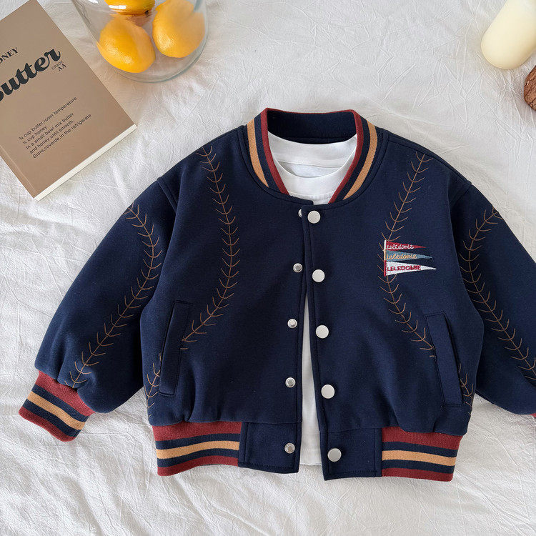 2026长袖薄款美式复古风棒球服外套男春秋刺绣棉质开衫夹克学院风
