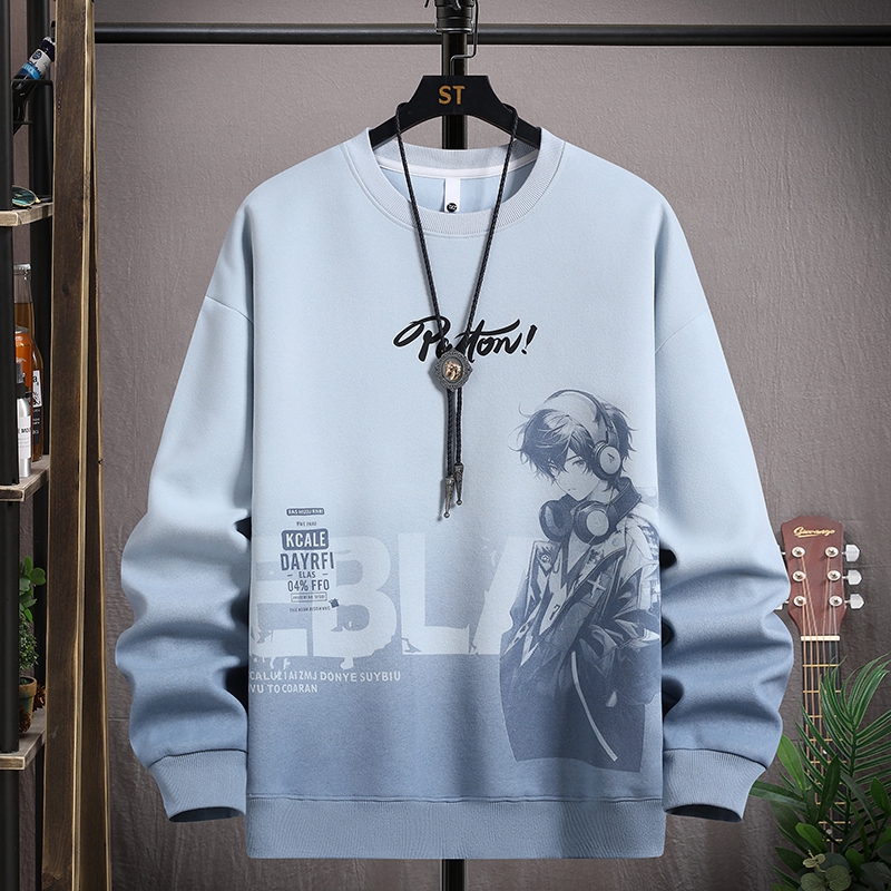 春秋季青少年圆领卫衣男孩12-15岁初中学生13宽松运动长袖t恤大童