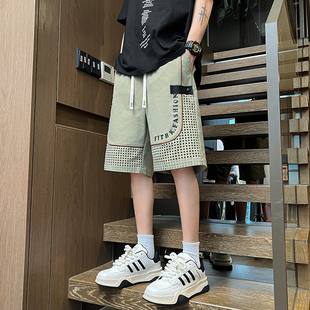 褲 男孩工裝 冰絲短褲 子 大童薄款 五分褲 青少年初高中學生休閑褲 夏季