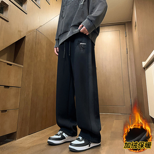 秋冬装裤子男孩初中学生潮流长裤青少年大童加绒加厚休闲运动卫裤