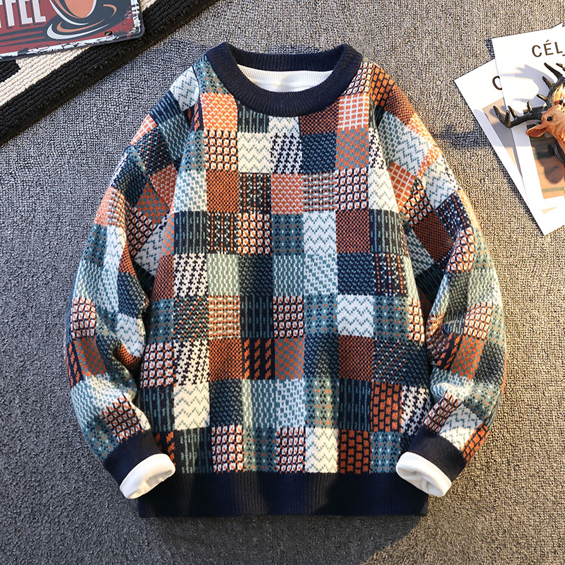 青少年秋冬季毛衣12岁男孩加厚打底针织衫14初中学生15大童羊毛衫