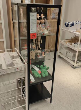 宜家国内代购国内鲁德斯塔玻璃门柜透明展示柜会展42x37x155 厘米