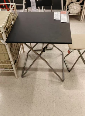 宜家国内代购冈德尔折叠桌黑色67x67厘米小饭桌餐桌家用小型桌子